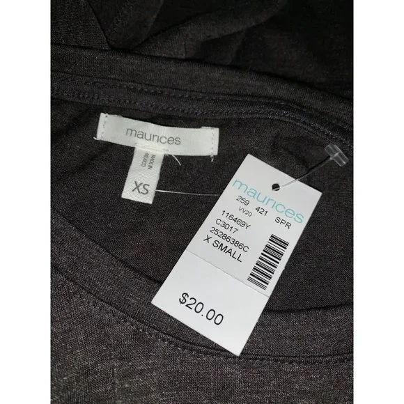 NWT Maurices Sz XS Be Kind Or Be Quiet Graphic Tee Gray Heather S/S - Picture 7 of 10